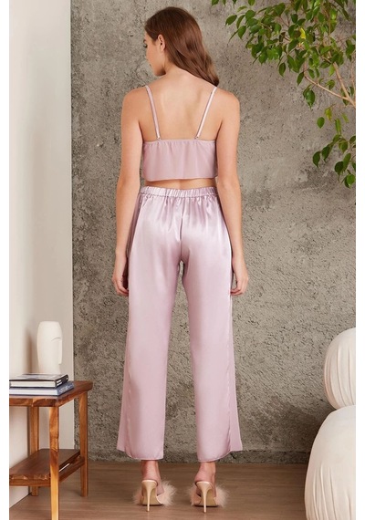 Pierre Cardin 7025 Kadın Rose 4'lü Saten Takım Gelin Set Rose