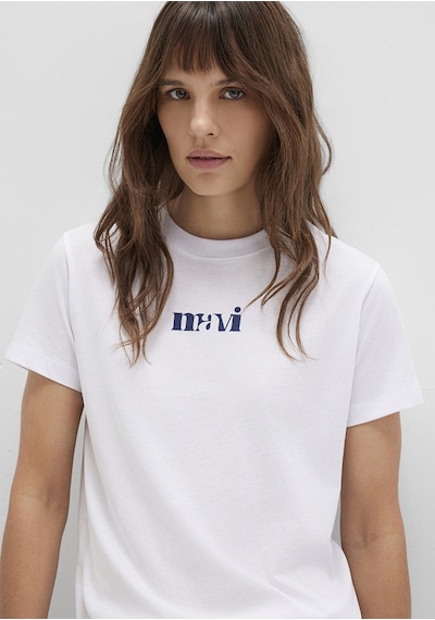 Mavi - Mavi Logo Baskılı Beyaz Tişört 1612241-620 Beyaz