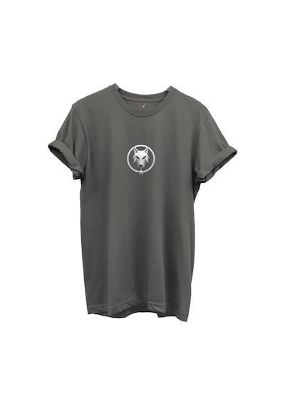 Kurt Ve Türk Özel Koleksiyon Serisi-9 Tasarım Baskılı %100 Pamuk T-shirt Antrasit