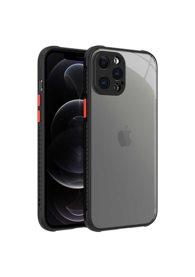Apple Uyumlu iPhone 12 Pro Max Kılıf ​​Zore Kaff Kapak-Siyah