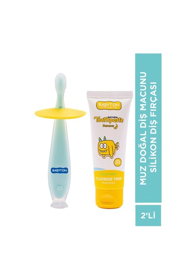 Set Muz Diş Macunu - Silikon Diş Fırçası Tam Koruma
