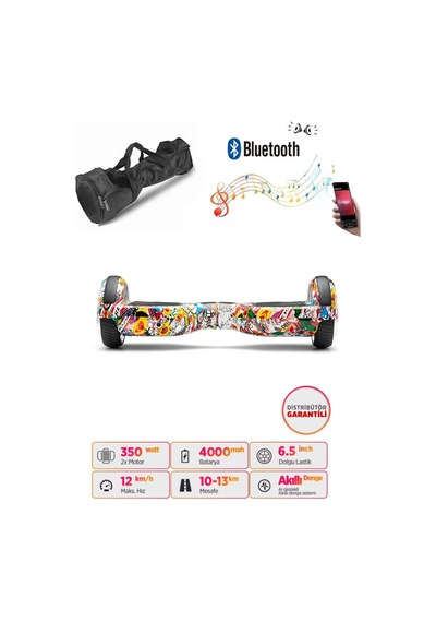 Citymate Hoverboard 6.5 inch Elektrikli Kaykay Scooter Bluetooth Hoparlörlü Çanta Hediye D19