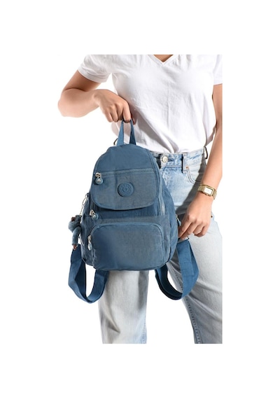 Baginn Kadın Sırt Çantası Kapaklı Model 30 25 Cm Hafif Klinkır Kumaş Spor Çantası Günlük Bayan Çantası Mavi
