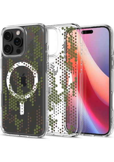 Spigen Apple Uyumlu iPhone 16 Pro Max İle Kılıf Ultra Hybrid Magfit Magsafe Özellikli Digital Camo Şeffaf Spigen Apple Uyumlu iPhone 16 Pro Max İle Kılıf Ultra Hybrid Magfit Magsafe Özellikli Digital Camo Şeffaf
