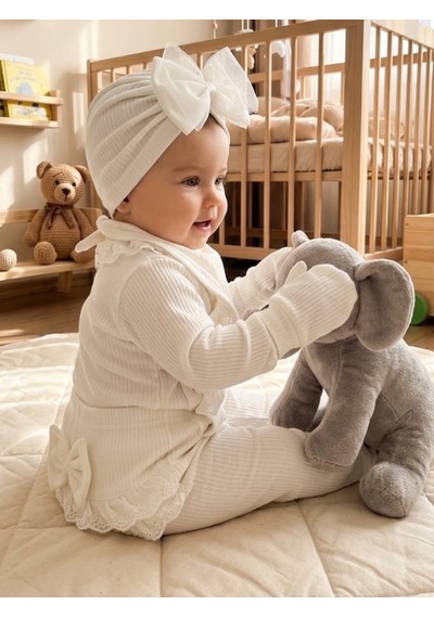 Zıpır Bebe 5li Kız Bebek Set Beyaz
