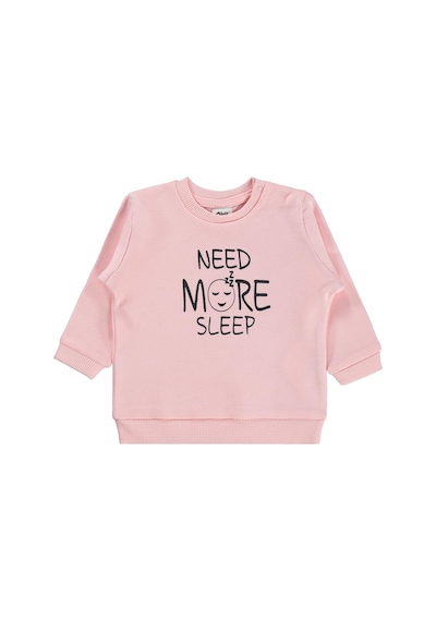 Civil Baby Need More Sleep Baskılı 6-18 Ay Sweatshirt - Pudra Somon