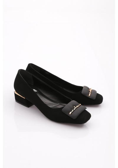Dgn 4886 Kadin Kare Tokali Topuklu Ayakkabi 4886-1423-R1700 Siyah Velvet Dgn 4886 Kadin Kare Tokali Topuklu Ayakkabi 4886-1423-R1700 Siyah Velvet