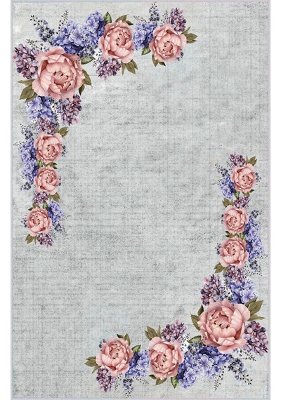 Rovigo Home Dijital Baskı Yıkanabilir Kaymaz Taban Salon Halısı RVG0004-SD428 Çok Renkli