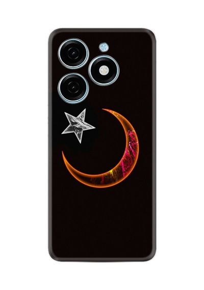 Tecno Spark Go 2024 Kılıf Desenli Silikon Platinium Series Ay Yıldız 1884