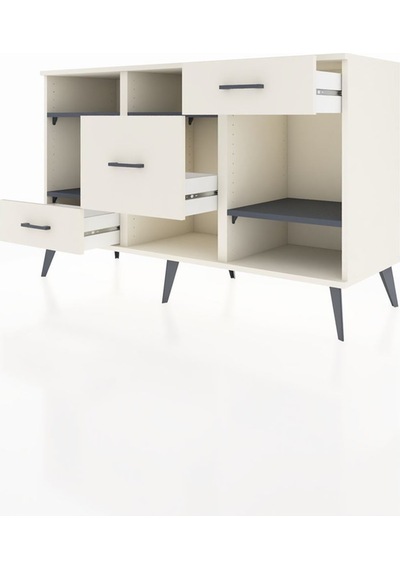 Hyperion Konsol 4 Raflı 3 Çekmeceli 132x44x83 Aytaşı-antrasit/aytaşı Antrasit/aytaşı Hyperion Konsol 4 Raflı 3 Çekmeceli 132x44x83 Aytaşı-antrasit/aytaşı Antrasit/aytaşı