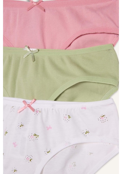 Defacto Çiçekli Penye 3lü Slip Külot Kız Çocuk H0180a826spwt34 Beyaz-wt34 Defacto Çiçekli Penye 3lü Slip Külot Kız Çocuk H0180a826spwt34 Beyaz-wt34