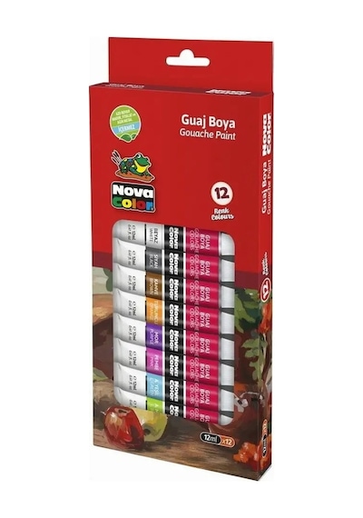 Nova Color Tüp Guaj Boya 12 Ml 12'li