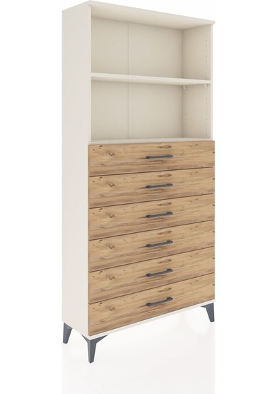 Arges Dolap 2 Raflı 6 Çekmeceli 88x30x182 Aytaşı-çam Aytaşı