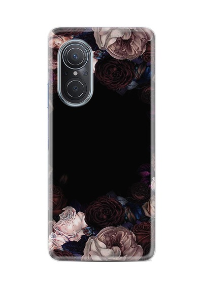 Huawei Nova 9 Se Kılıf Resimli Desenli Silikon Platinium Series Dark Flowers 1906