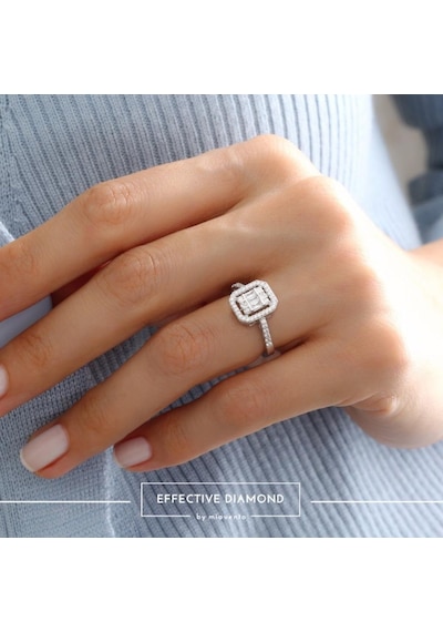 Effective Diamond Avangarde Baget Tektaş Gümüş Yüzük