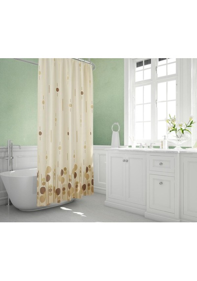Zethome Tropik Banyo Duş Perdesi 6022 Tek Kanat 1x180x200 Kahverengi