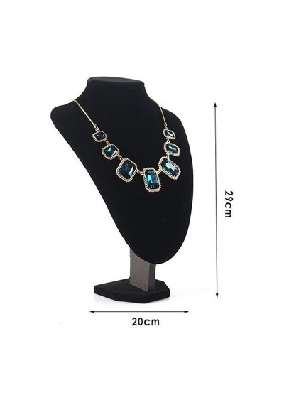 Dik Kadife Kumaşlı Kuyumcu Showroom Vitrin Takı Aksesuar Standı 20cm X 29cm Siyah