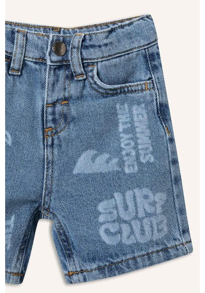 Defacto Tropikal Desenli Jean Şort Erkek Bebek H7336a526hsnm28 Mavi-nm28
