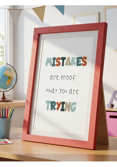 Mistakes Trying Dijital Baskı Poster V2 Çerçevesiz