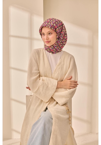 Silk Home Aura Eşarp 140006-27 Mavi, Kahverengi, Vizon, Pembe