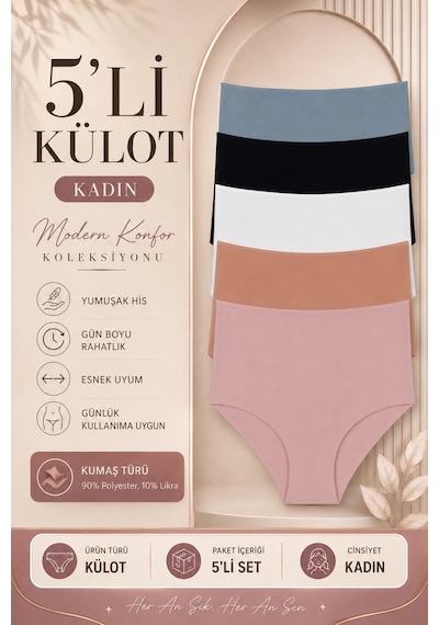 Nicoletta Kadın Külot Ekstra Yüksek Bel Lazer Kesim Esnek Iz Mavi