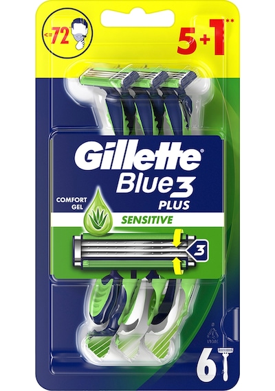 Gillette Blue 3 Plus Sensitive Kullan At Erkek Tıraş Bıçağı 6'lı Gillette Blue 3 Plus Sensitive Kullan At Erkek Tıraş Bıçağı 6'lı