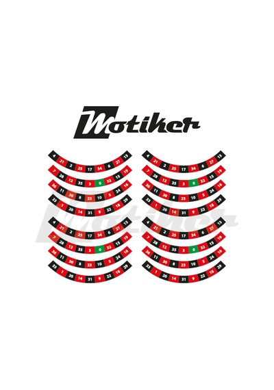 Motosiklet Jant Sticker Rulet Tasarım Etiket Modeli 17' Jant Uyumlu