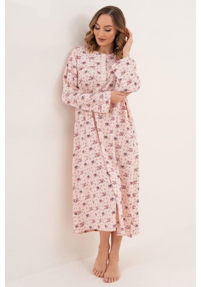 Mecit Pijama Mecit 6205 Pudra Büyük Beden Kadın Gecelik Pudra
