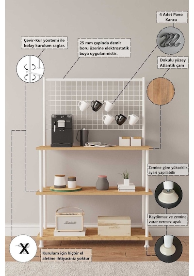 Çevir Kur Atlantik Çam Raflı Kahve Köşesi Dolabı Mutfak Düzenleyici, Stand, 71 134 35 Atlantik Çam Çevir Kur Atlantik Çam Raflı Kahve Köşesi Dolabı Mutfak Düzenleyici, Stand, 71 134 35 Atlantik Çam