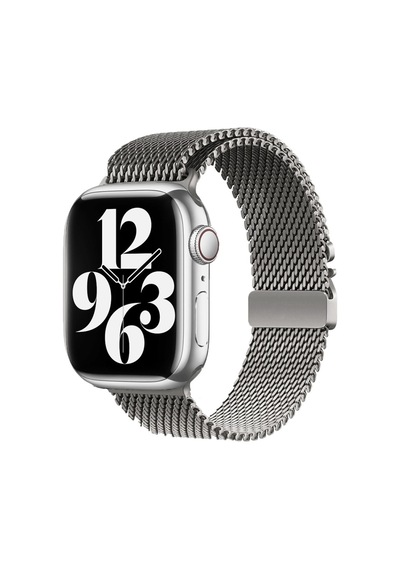 Apple Watch 7 41mm Uyumlu Krd-121 Metal Hasır Kordon - Siyah