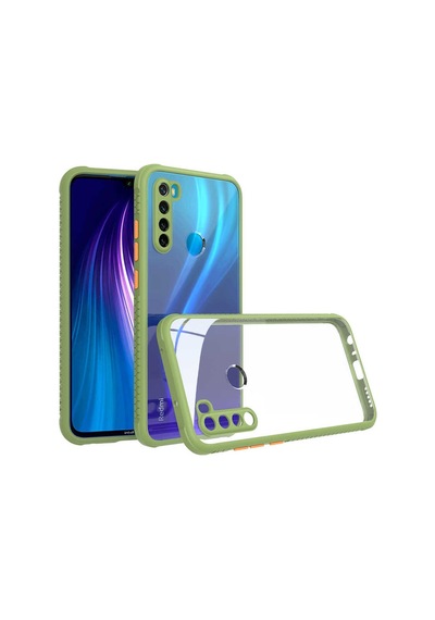 Kilifone - Redmi Note 8 Uyumlu Kılıf Arkası Şeffaf Renkli Kenarlı Kaff Kapak - Mor - T17845
