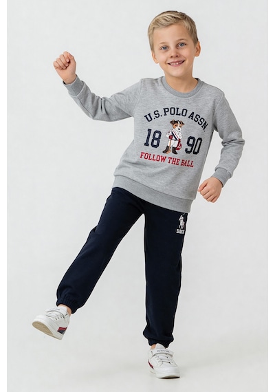 U.S. Polo Assn. Erkek Çocuk Baskılı Gri Uzun Kol Eşofman Takımı Us2632-c-v1 Us2632-c-v1