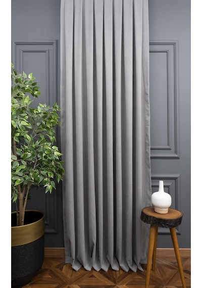 Evdepo Home Gri Fon Perde Tek Kanat (539795293) Gri