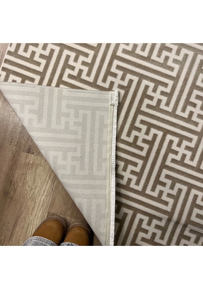 Hoom Rugs Aria 1128 Vizon Pamuk Tabanlı Modern Halı Vizon
