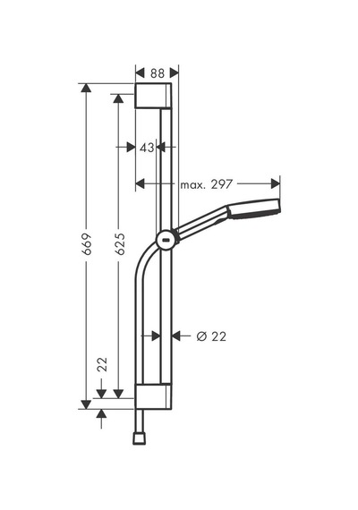 Hansgrohe Pulsify 105 3 Jet Sürgülü Duş Seti Krom