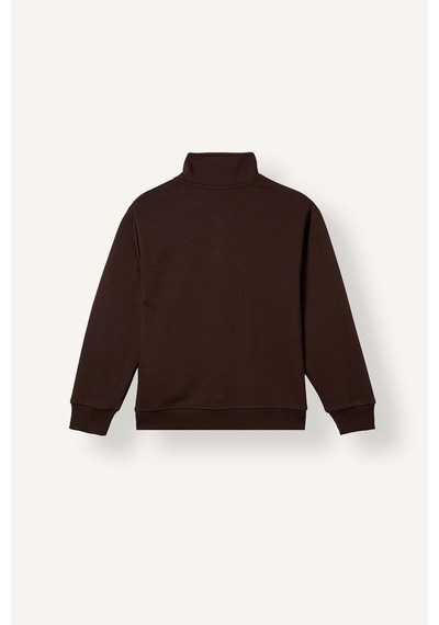 Defacto Oversize Yarım Fermuarlı Dik Yaka Sweatshirt Erkek Çocuk H7132a826aubn267 Kahve-bn267