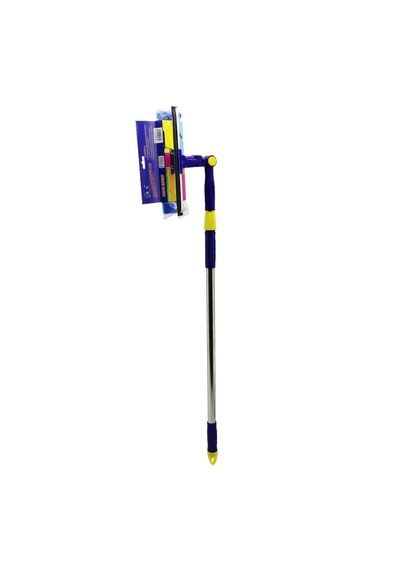 Star Q 2 Başlı Camsil Çekpas - M.fiber Mop 24.5cm 360 Derece Başlık Camsil - Mop Uzayan Metal - Pls. Çok Renkli