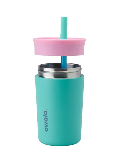 Owala 12 Oz 355 Ml Kids Pipetli Çift Katmanlı Paslanmaz Çelik Termos Sızdırmaz Kapak Turkuaz
