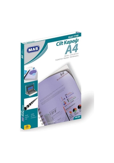 Mas Cilt Kapağı A-4 Şeffaf 100 Lü