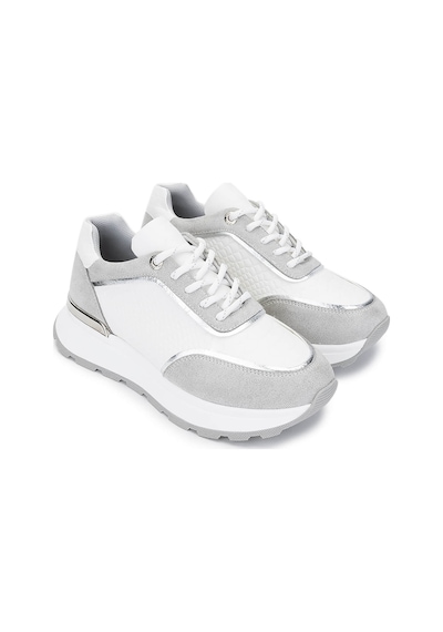Tamer Tanca Kadın Vegan Beyaz Sneakers & Spor Ayakkabı 936 81185 Bn Ayk Y25 Byz Kroko/lame Beyaz