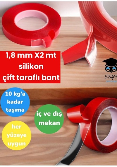 12mm X 1.5 Metre Çift Taraflı Silikon Bant Ekstra Güçlü Diğer
