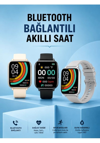 Titreşimli Sağlık Takipli Yeni Nesil Akıllı Saat 400mah Batarya Kapasiteli