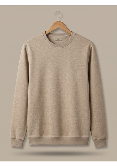 Maccali Erkek Bej Selanik Bisiklet Yaka Sweatshirt