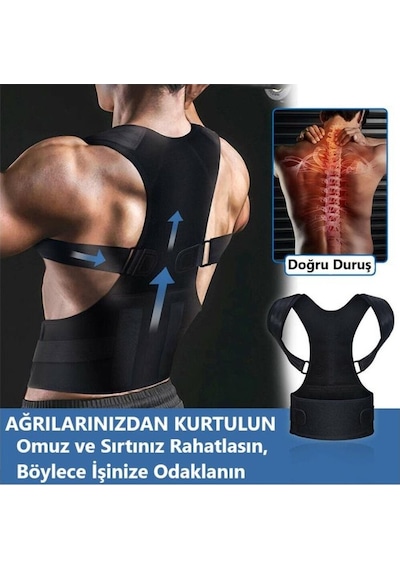 Fitness Kadın Erkek Vücut Şekillendirici Korse Manyetik Sırt Dik