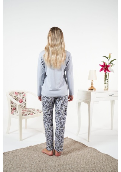 Relax Mode Kadın Gri Penye Pijama Takımı - 25172r