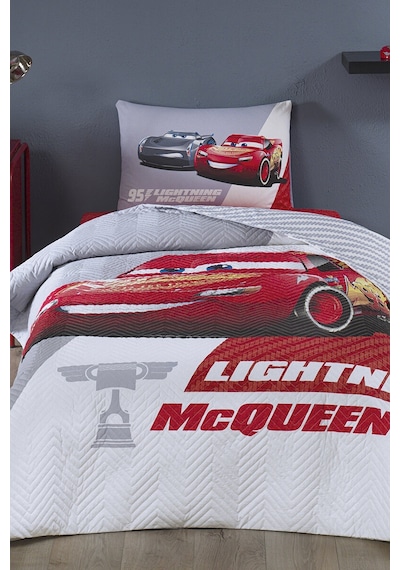Özdilek  Cars Piston Cup Tek Kişilik Disney Lisanslı Lastikli Fitted Çarşaf Kapitone Çocuk Nevresim T