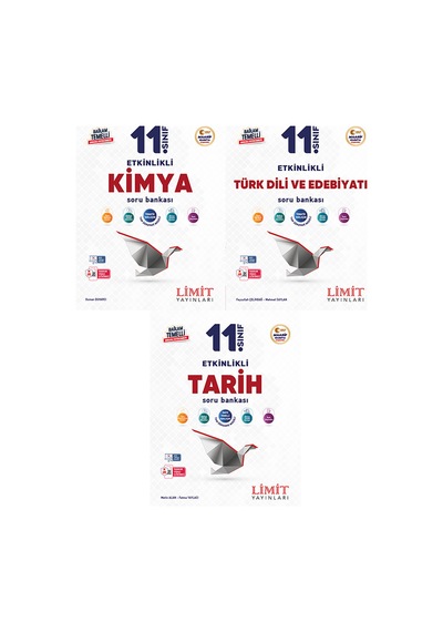 Limit 2027 11. Sınıf Kimya + Türk Dili Ve Edebiyatı + Tarih Soru Bankası Seti 3 Kitap Maarif Model