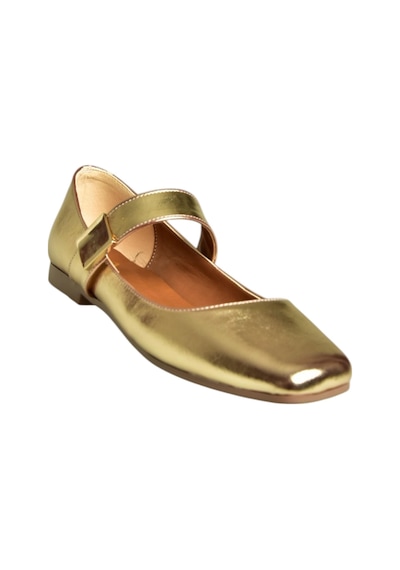 Fox Shoes U726454508 Altın Rugan Kadın Babet Altın-rugan