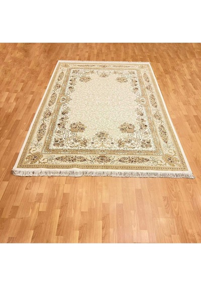 Floral Desenli 200 X 300 İpek Halı Bej