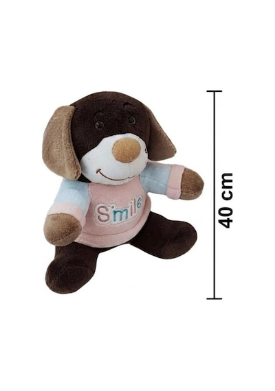 Uyku Ve Oyun Arkadaşım Peluş Smile Köpek Koyu Kahverengi 40cm